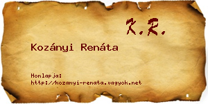 Kozányi Renáta névjegykártya