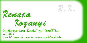 renata kozanyi business card
